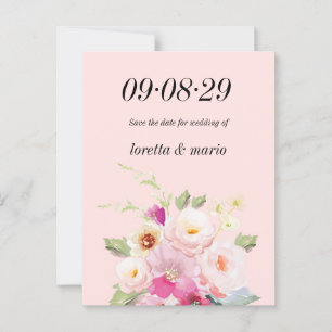Floral Dusty Rosa Salve a data Convite