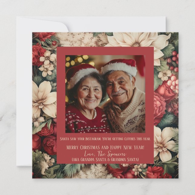 Floral e fabuloso: O Cartão de Férias que Você Vai (Frente)