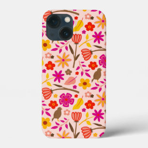 Floral E Pássaro Retro Estilado
