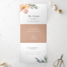 Floral e Verde Tudo em Um Convite de casamento