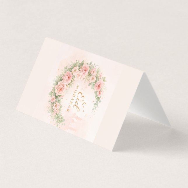 Floral Eid Mubarak – Blush Pink Islamic Gift f (Frente)