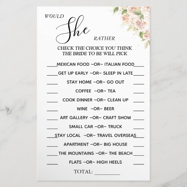 Floral Ela Preferencialmente cartão de jogo (Frente)