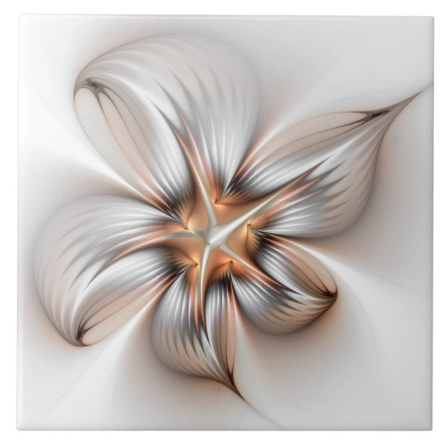 Floral Elegance Modern Abstract Fractal Art (Frente)