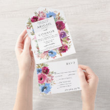 Floral Elegante Azul-Dusty-Blush
