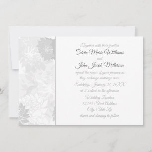 Floral elegante cinzento - convite do casamento
