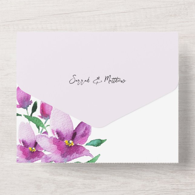 Floral Elegante Em Lilac E Rosa (Verso)