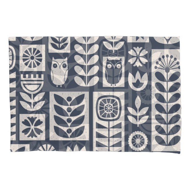 Floral Escandinavo: Branco, Azul, Minimalista. (Frente)