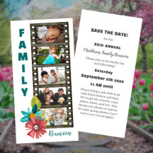Floral Family Reunion Filmstrip Save the Date 