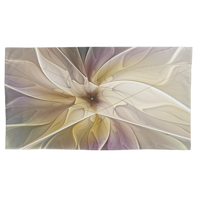 Floral Fantasy Dourada Eggplant Abstrato Art Fract (Frente)