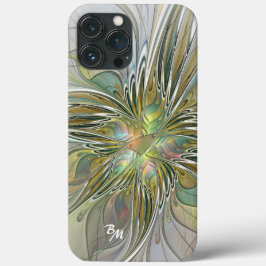 Floral Fantasy Fractal Fllower Com Iniciais Dourad