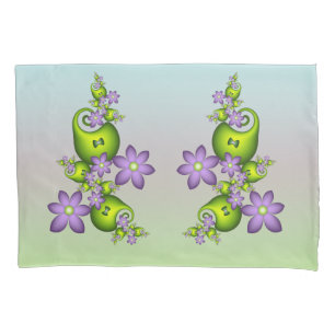 Floral Fantasy Lilac Flores Verde Formas Fractais