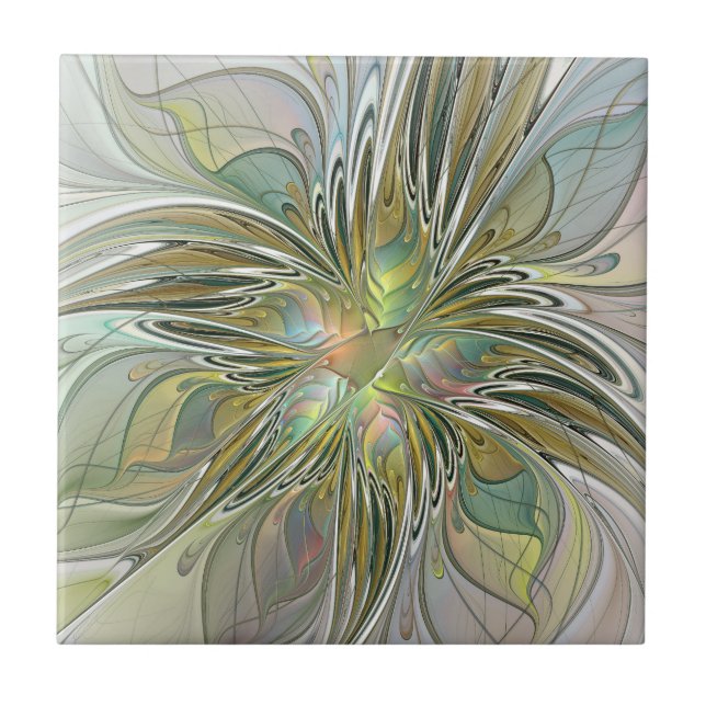 Floral Fantasy Moderna Arte Fractal Flor Com Doura (Frente)
