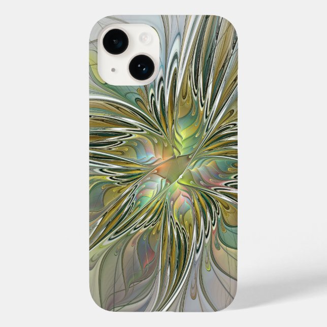Floral Fantasy Moderna Arte Fractal Flor Com Doura (Verso)