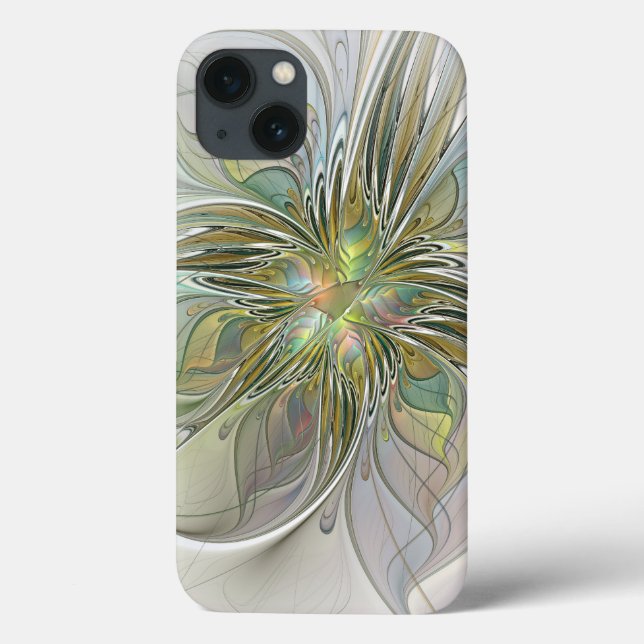 Floral Fantasy Moderna Arte Fractal Flor Com Doura (Verso)