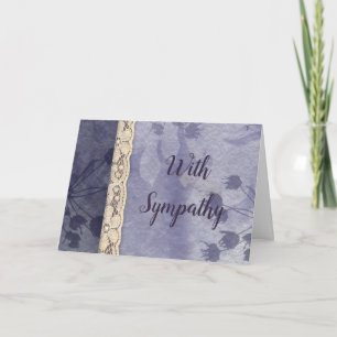Floral Faux Lace Large Font Cartão de condolênci