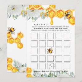 Floral Favo de Mel | Cartão de Bingo para Chá de B