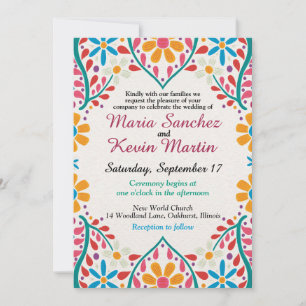 Floral Fiesta - Convite de casamento espanhol