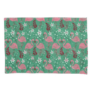 Floral flamingo sem costura, padrão rosa verde