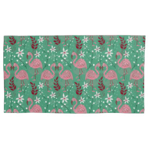 Floral flamingo sem costura, padrão rosa verde