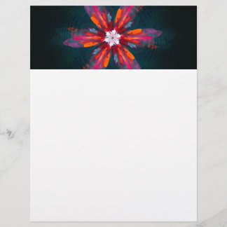 Floral Flores de Mandala Laranja Vermelho Abstrato