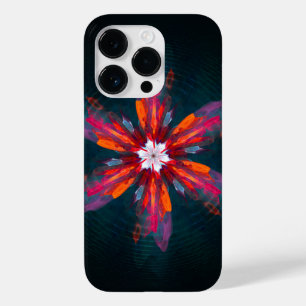 Floral Flores de Mandala Laranja Vermelho Abstrato