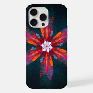 Floral Flores de Mandala Laranja Vermelho Abstrato