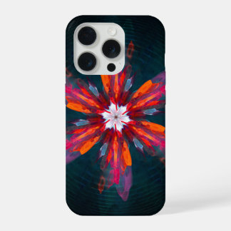 Floral Flores de Mandala Laranja Vermelho Abstrato