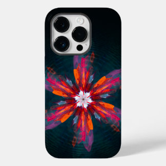 Floral Flores de Mandala Laranja Vermelho Abstrato