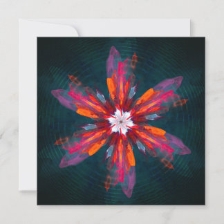 Floral Flores de Mandala Laranja Vermelho Abstrato