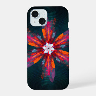Floral Flores de Mandala Laranja Vermelho Abstrato