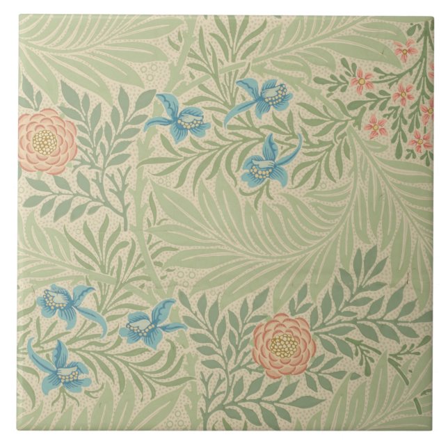 Floral Foliage Vintage William Morris Larkspur (Frente)
