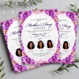Floral Frame Dia de as mães Church Service Flyer