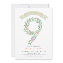 Floral Garden 9º Convite para Festa de aniversário