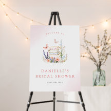 Floral Garden Tea Bridal Shower Welcome Sign