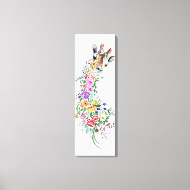 Floral Giraffe Canvas Impressão (Frente)