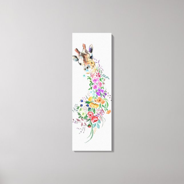Floral Giraffe Canvas Impressão (Frente)