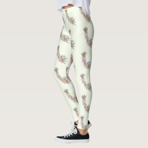 Floral Giraffe Leggings Primavera - Cores Personal