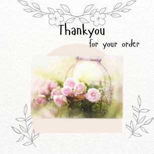 Floral Happy Watercolor Rosa Basket Canvas