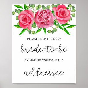 Floral help the ocupado bride Address Poster