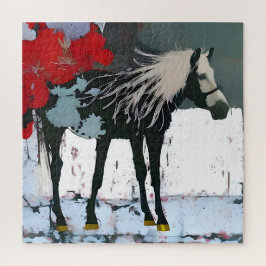 Floral Horse Quebra-cabeça