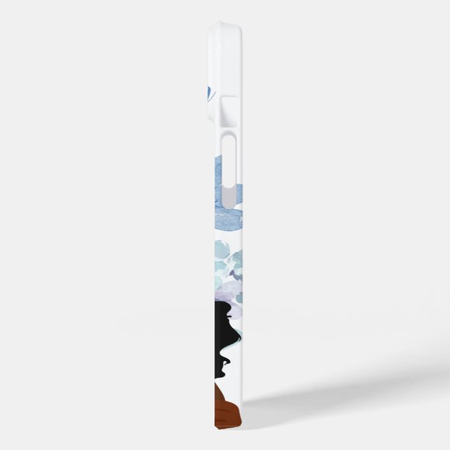 Floral iPhone Case – Elegant "Woman" Design (Verso/Esquerda)