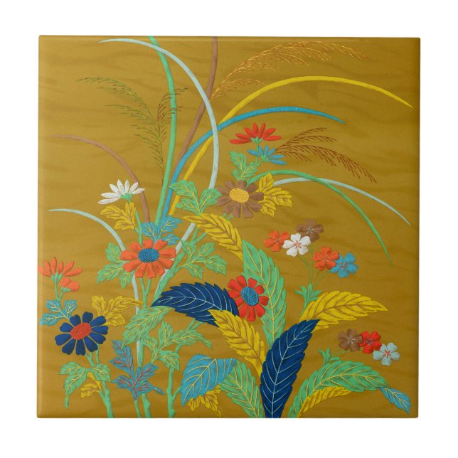 Floral Japonês Antigo com Flores Silvestres G.A. A (Frente)