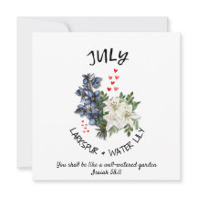 Floral JULY Birth Month Flower Custom Christian