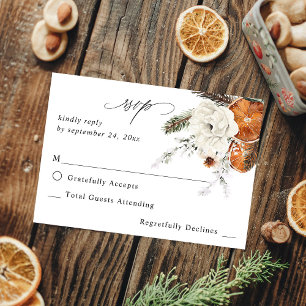 Floral Laranja e Branco sem RSVP de Farinha