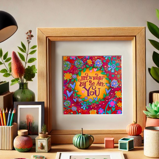 Floral Life é um Poster inspirador de aspas duras (Criador carregado)