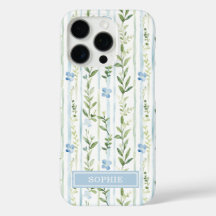 Floral Listrado Azul Personalizado