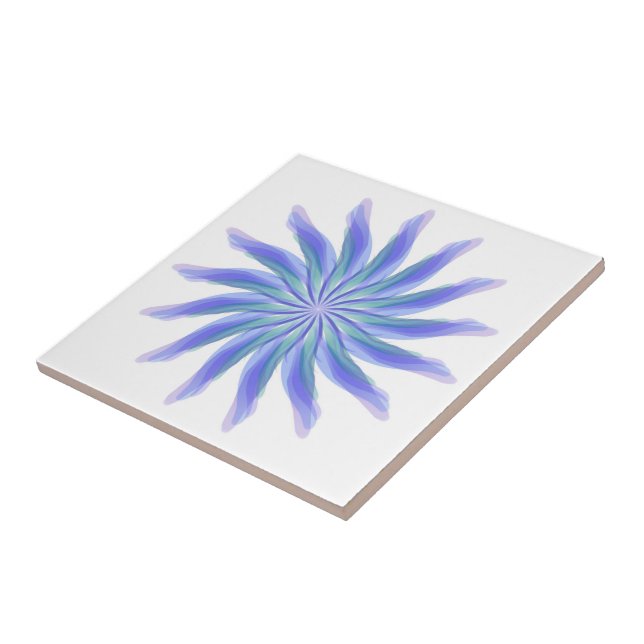 Floral Livre e Deslumbrante Verde Azul Roxo    (Lateral)