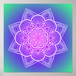 Floral Mandala Multicolor Gradient Art Impressão