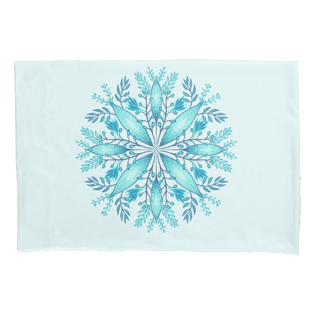 Floral Mandala - Turquesa Blue Boho Snowflake (Frente)