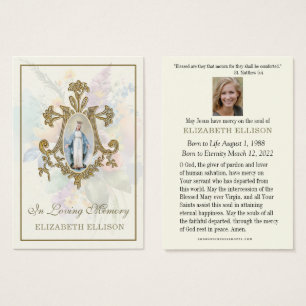 Floral Marian Cross Virgin Mary Oração Funeral